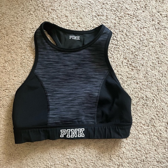 PINK High Neck Reversible Sports Bra - Picture 1 of 5